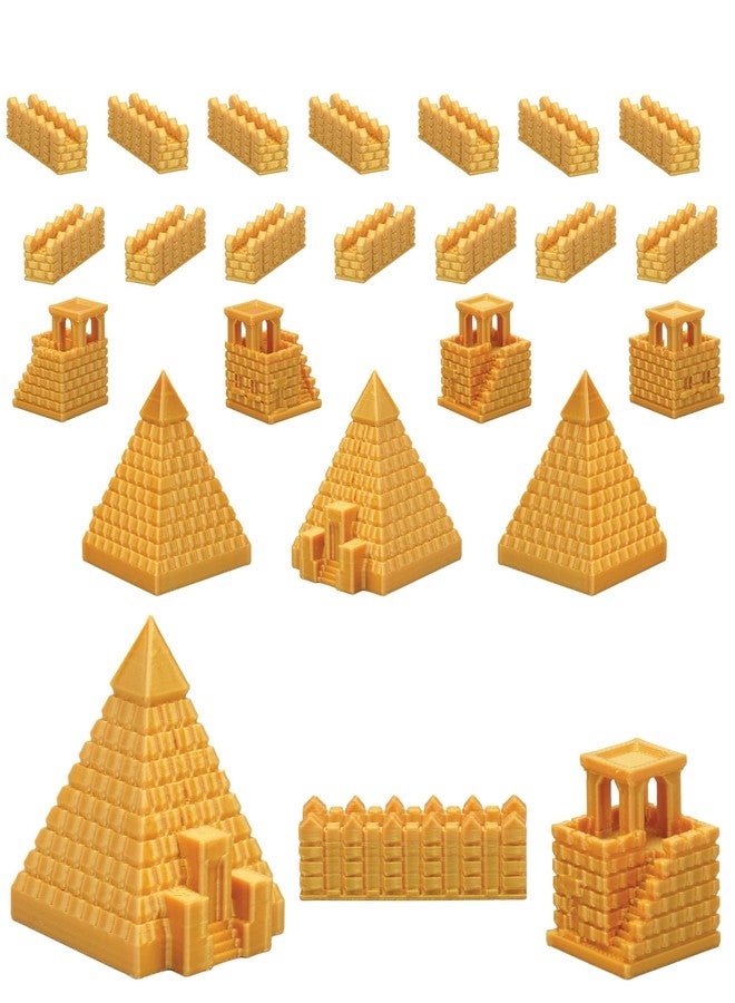 BKPrint3D Custom Civilizations for Catan Board Game | Replacement Player Sets | Settlers Pieces | Base Cities Settlements Roads | 3D Printed | (Egypt Base Set) - Image 1